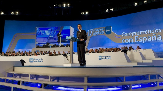 Rajoy, durante su intervención en el último congreso del PP