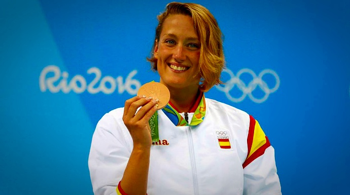 Flamante vencedora del bronce para abrir el medallero español, Mireia Belmonte.
