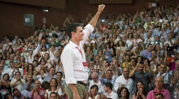 Pedro Sánchez, en el Congreso del PSOE en el que fue ratificado tras su elección por los militantes