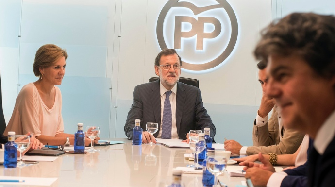 Rajoy, en una reunión de la dirección del PP