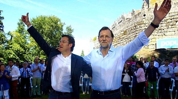 El presidente gallego junto a Mariano Rajoy.