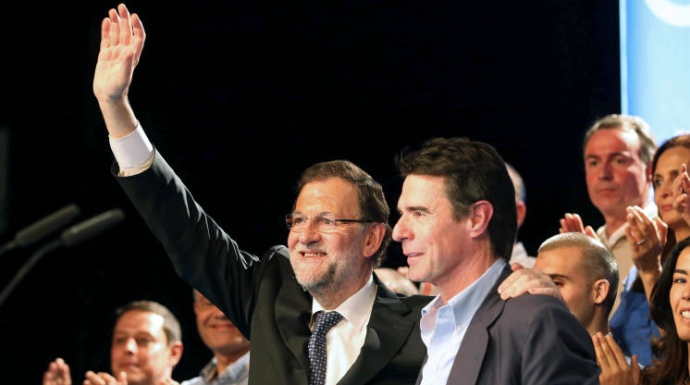 Rajoy, junto a Soria en un acto del PP