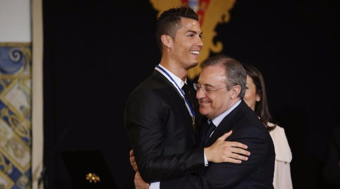 Cristiano Ronaldo y Florentino Pérez. 