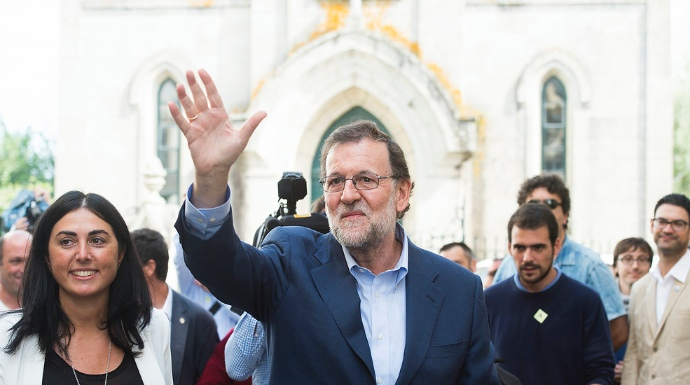 Rajoy, en un acto de la campaña electoral en Galicia