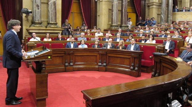Carles Puigdemont durante su intervención.
