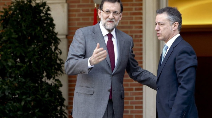 Mariano Rajoy en una de sus entrevistas en La Moncloa con el lendakari, Iñigo Urkullu