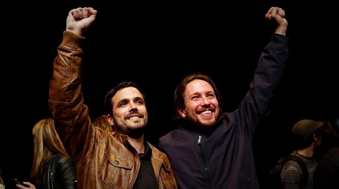 Alberto Garzón y Pablo Iglesias, en una imagen de la pasada primavera.