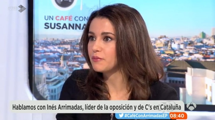 Ines Arrimadas, este lunes en su entrevista con Susanna Griso