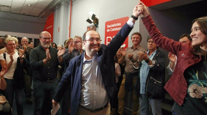 Miquel Iceta tras proclamarse ganador de las primarias del PSC el sábado.