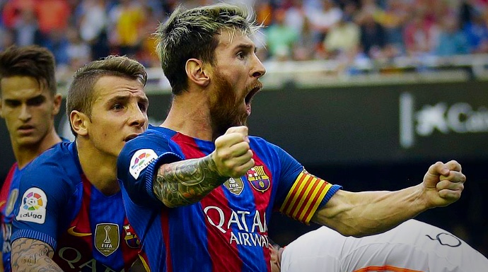 Leo Messi, este sábado en Mestalla.