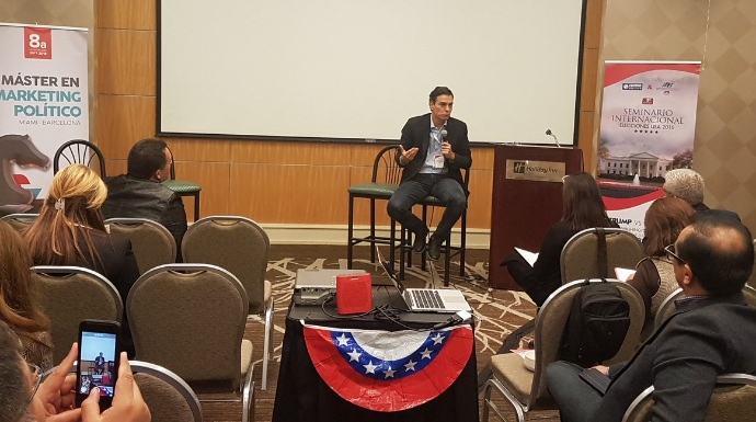 Sánchez, durante su conferencia en Washington (Twitter Dilen Montero)