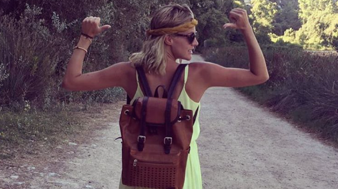 Amaia Salamanca con la mochila (Instagram)