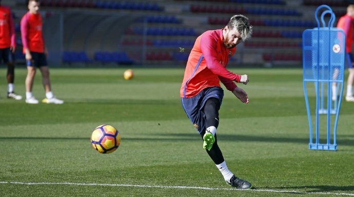 Leo Messi en la Ciudad Deportiva.