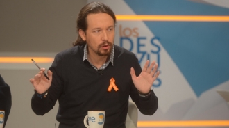 Pablo Iglesias, durante una entrevista en TVE