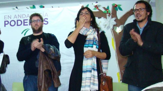 Lps líderes de la corriente anticapitalista: Miguel Urban, Teresa Rodríguez y Kichi.