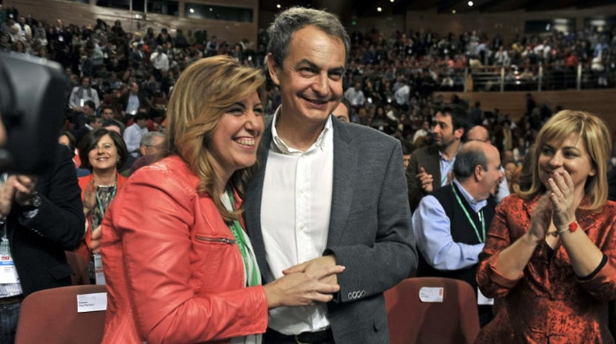 Susana Díaz junto a Zapatero en un acto del PSOE.