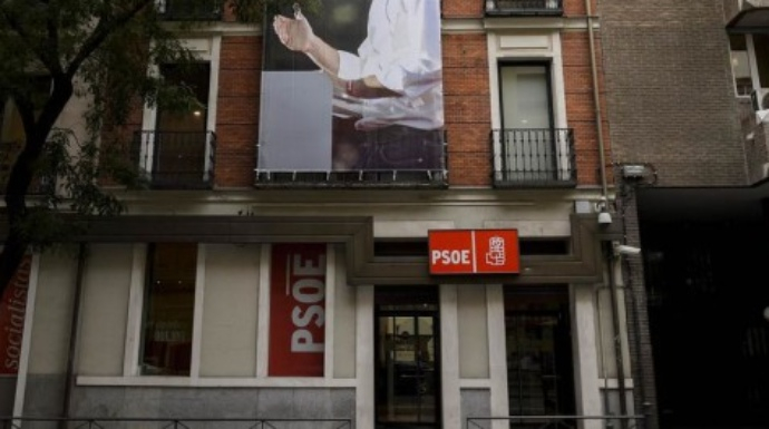 Fachada de la sede central del PSOE en Madrid.