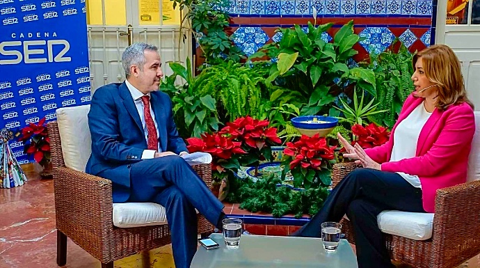 La presidenta andaluza, Susana Díaz, durante su entrevista este domingo.
