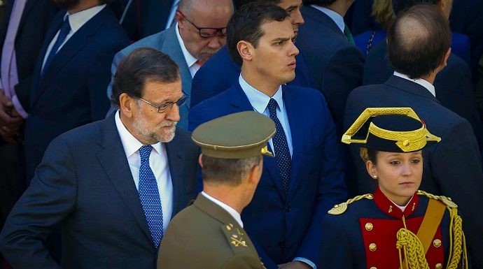 Mariano Rajoy y Albert Rivera, el pasado día de la Comunidad de Madrid.