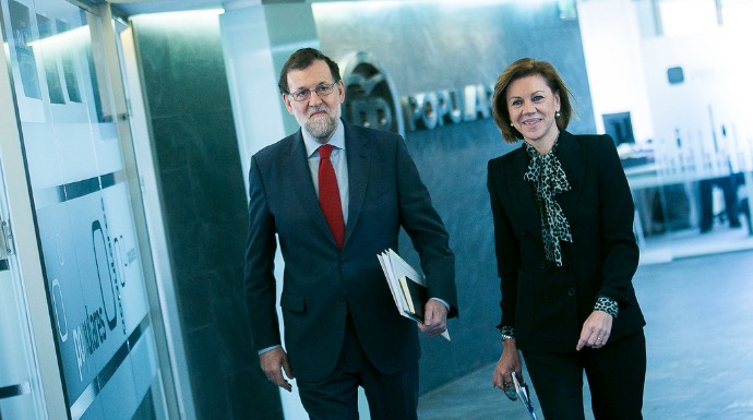 Rajoy y Cospedal en el último comité de dirección.