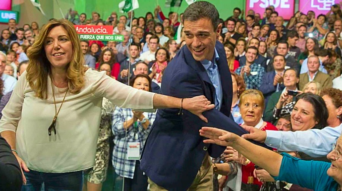 Susana Díaz y Pedro Sánchez, durante un acto en Andalucía.