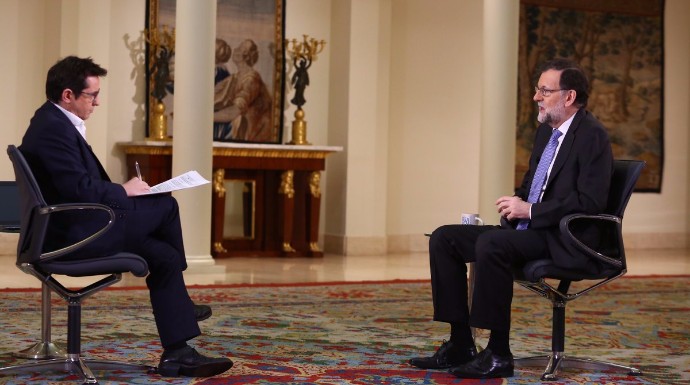 Rajoy durante su entrevista en "Los Desayunos de TVE".