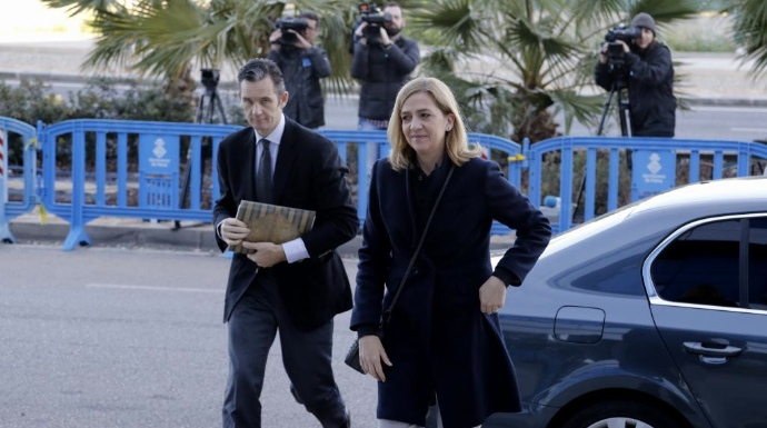 La Infanta Cristina e Iñaki Urdangarín, llegando a una de la sesiones del juicio en Palma.