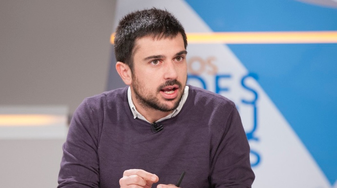El portavoz de Podemos en el Senado, Ramón Espinar, este viernes en TVE.