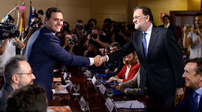 Albert Rivera y Mariano Rajoy, en agosto pasado, durante la firma de su acuerdo de investidura.
