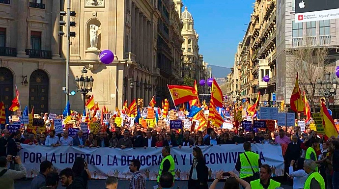 Imagen de la manifestación de este domingo en Barcelona.