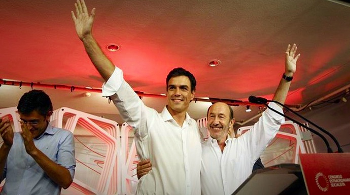 Pedro Sánchez y Alfredo Pérez Rubalcaba, en una imagen de archivo.