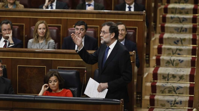 Rajoy, este miércoles, durante la sesión de control al Gobierno en el Congreso.
