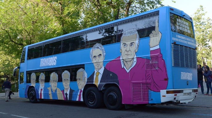El "tramabús", el autobus con el que Podemos pretende recorrer España.