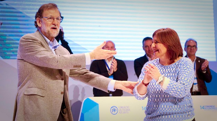 Mariano Rajoy e Isabel Bonig, hace unas semanas en la clausura del congreso del PPCV.