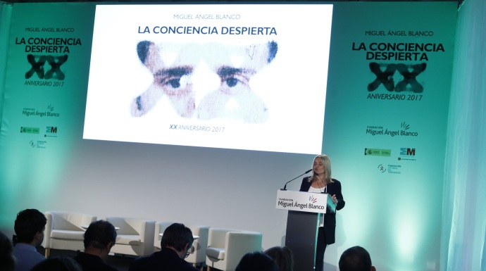 Marimar Blanco, en la Fundación Miguel Ángel Blanco ayer