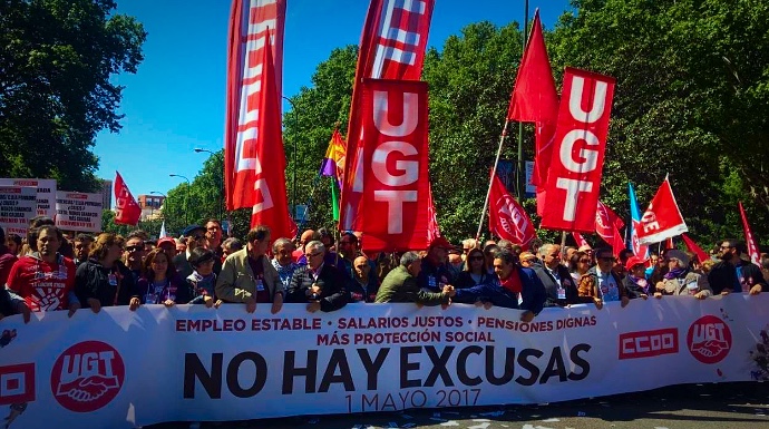 Una imagen de la manifestación de Madrid este Primero de mayo.