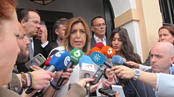 Susana Díaz, este 1 de mayo en Badajoz.