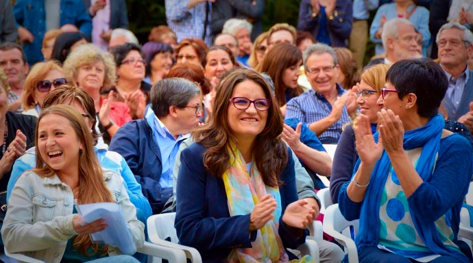 Mónica Oltra, en un acto de alcaldes de Compromís en Torrent.