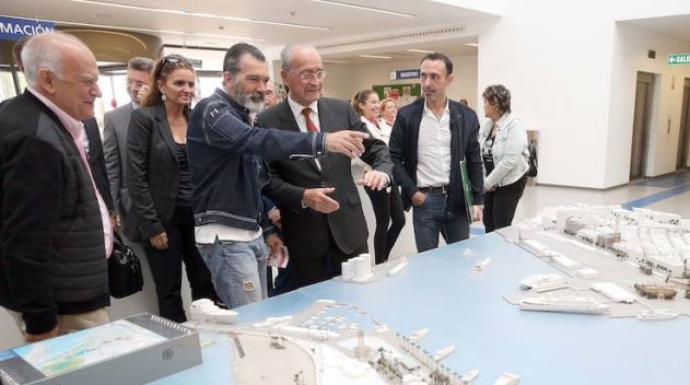 Antonio Banderas durante la presentación del Proyecto Astoria, en Málaga.