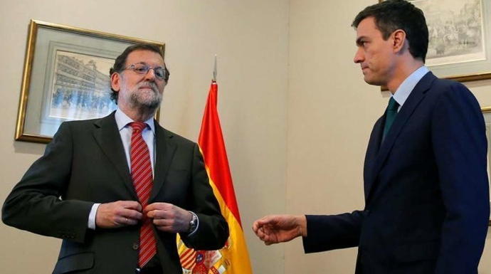 Mariano Rajoy y Pedro Sánchez, en la anterior etapa de éste como líder del PSOE.
