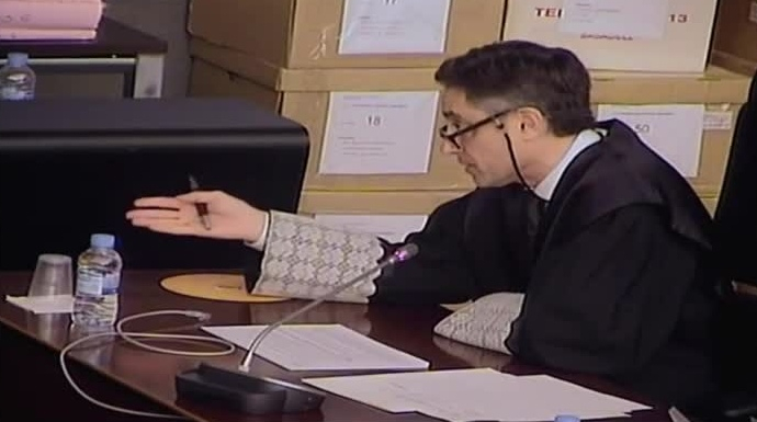 El fiscal Emilio Sánchez Ulled, durante una de las sesiones del juicio por el caso Palau