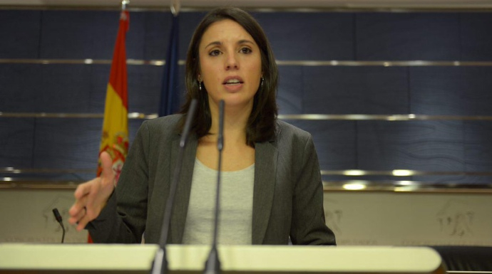 La portavoz de Podemos, Irene Montero, este lunes en el Congreso.