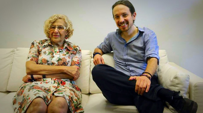 Manuela Carmena y Pablo Iglesias, en una imagen de archivo.