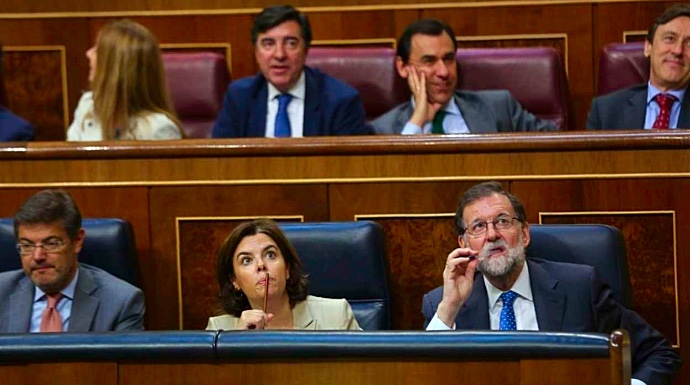 Mariano Rajoy, en su escaño en el Congreso de los Diputados.