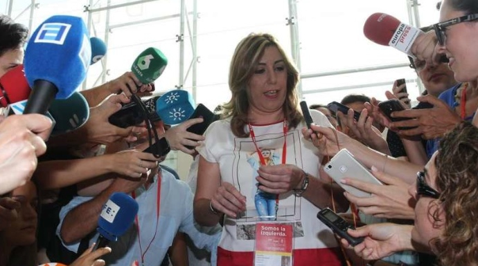 Susana Díaz, a su llegada al 39 Congreso del PSOE.