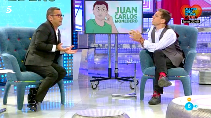 Un momento de la bronca entre Jorge Javier Vázquez y Juan Carlos Monedero.