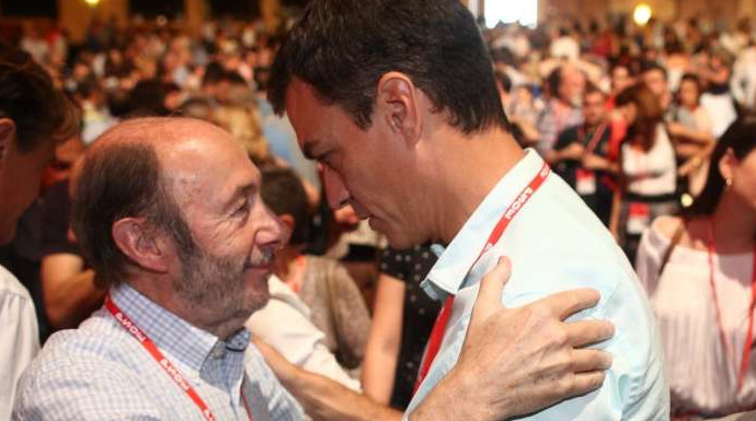 Rubalcaba y Sánchez, el pasado 17 de junio en el Congreso del PSOE