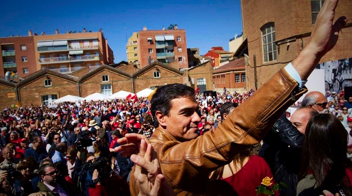 Pedro Sánchez, en una imagen de la carrera a las primarias.