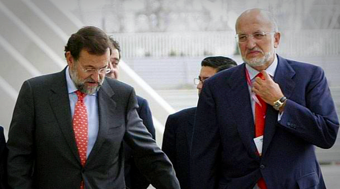 Mariano Rajoy y Juan Roig, durante un acto en Valencia.