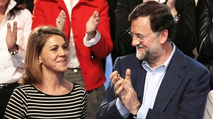 Cospedal y Rajoy, en uno de los congresos en que fue elegida secretaria general del PP